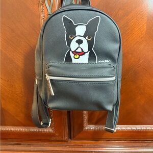 Marc Tetro NWOT Boston Terrier Mini
Backpack Black Dog Print rare find! 
10 x 7